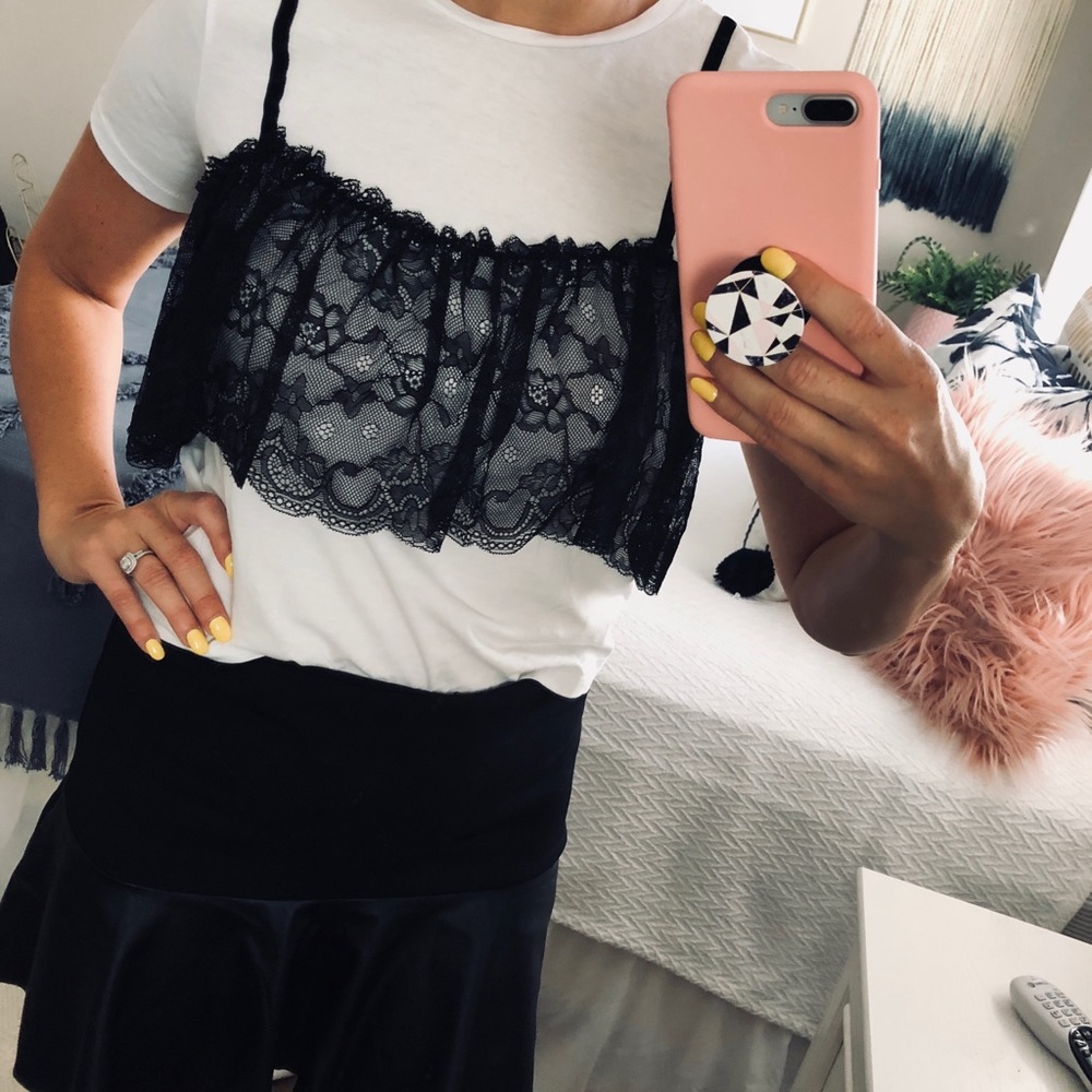 Zara | Babydoll Lace Tee Size Small (A)